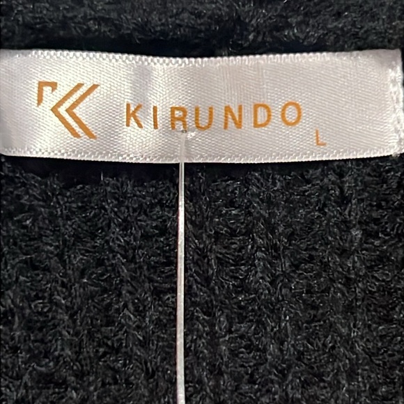 NWT KIRUNDO Wrap Sweater Balloon Sleeves Ribbed Knitted Pullover Tie Front Top - Picture 5 of 13